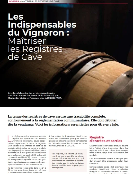 Les Indispensables du Vigneron : Maîtriser les Registres de Cave